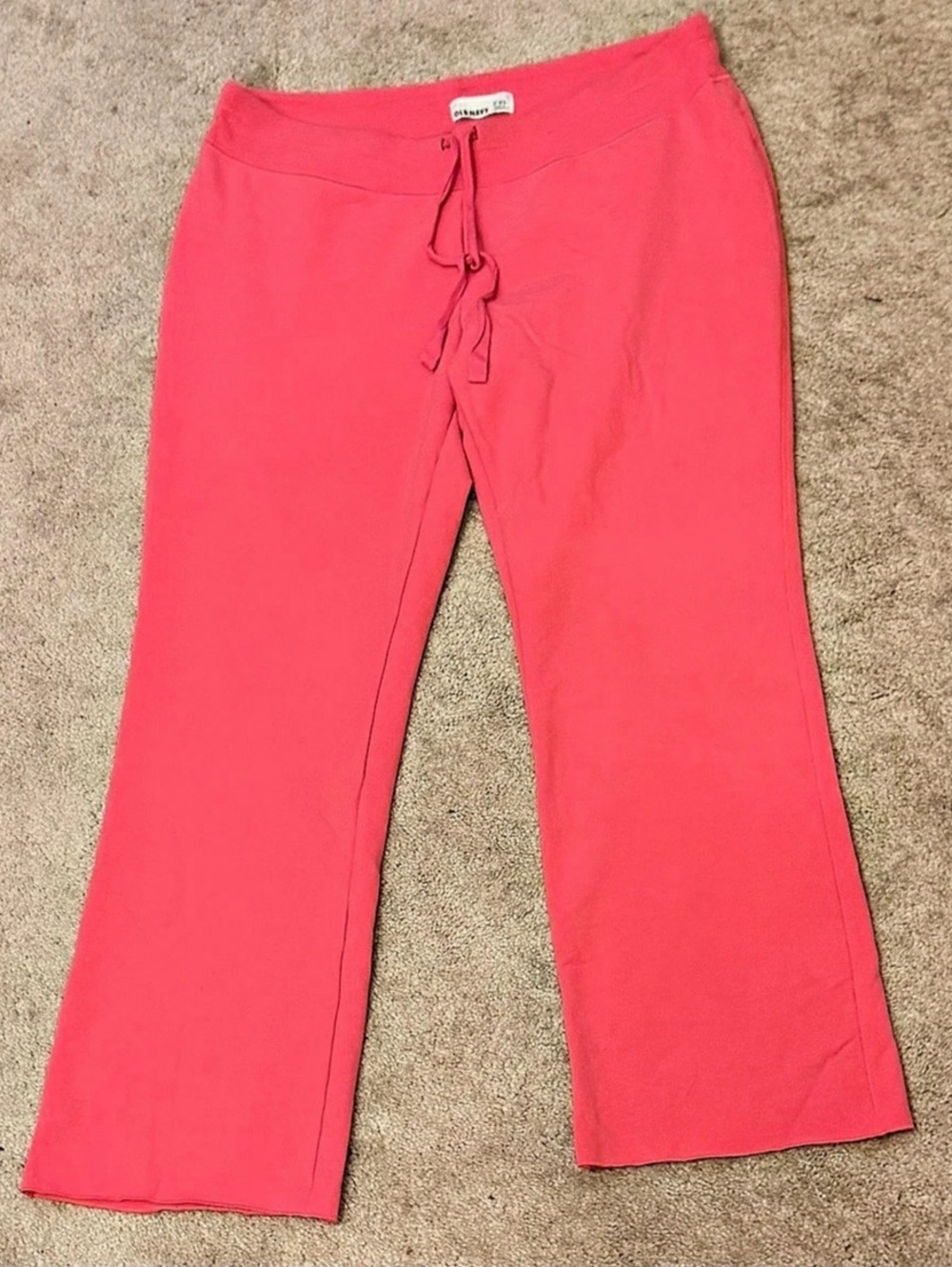 Old Navy Women's Pink Solid Sweatpants XL Cotton Blend Drawstring Elastic Waist